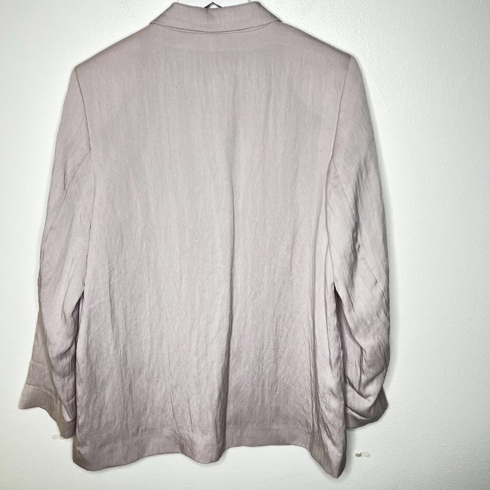 H&M Womens Blazer Coat Soft Light Tencel/Lyocell 2 Faux Pockets Lavender NWT - Picture 6 of 9